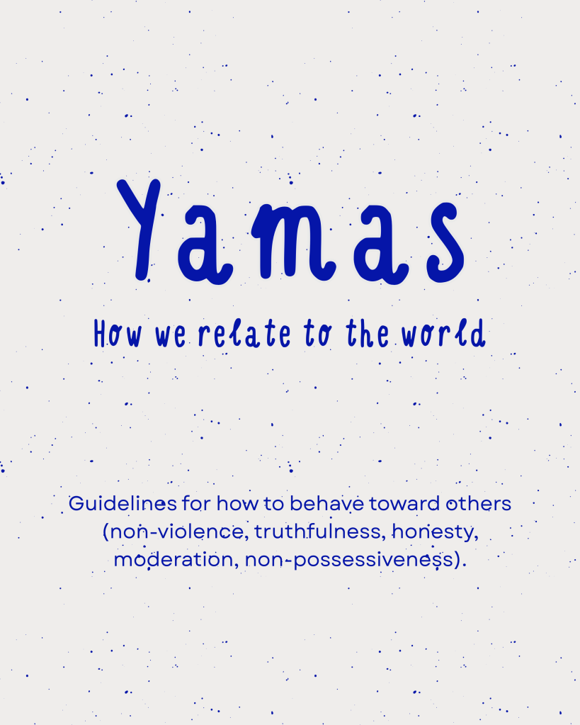 Simple guide to Yamas and Niyamas in yoga philosophy with practical life examples by Kristiana Pinne